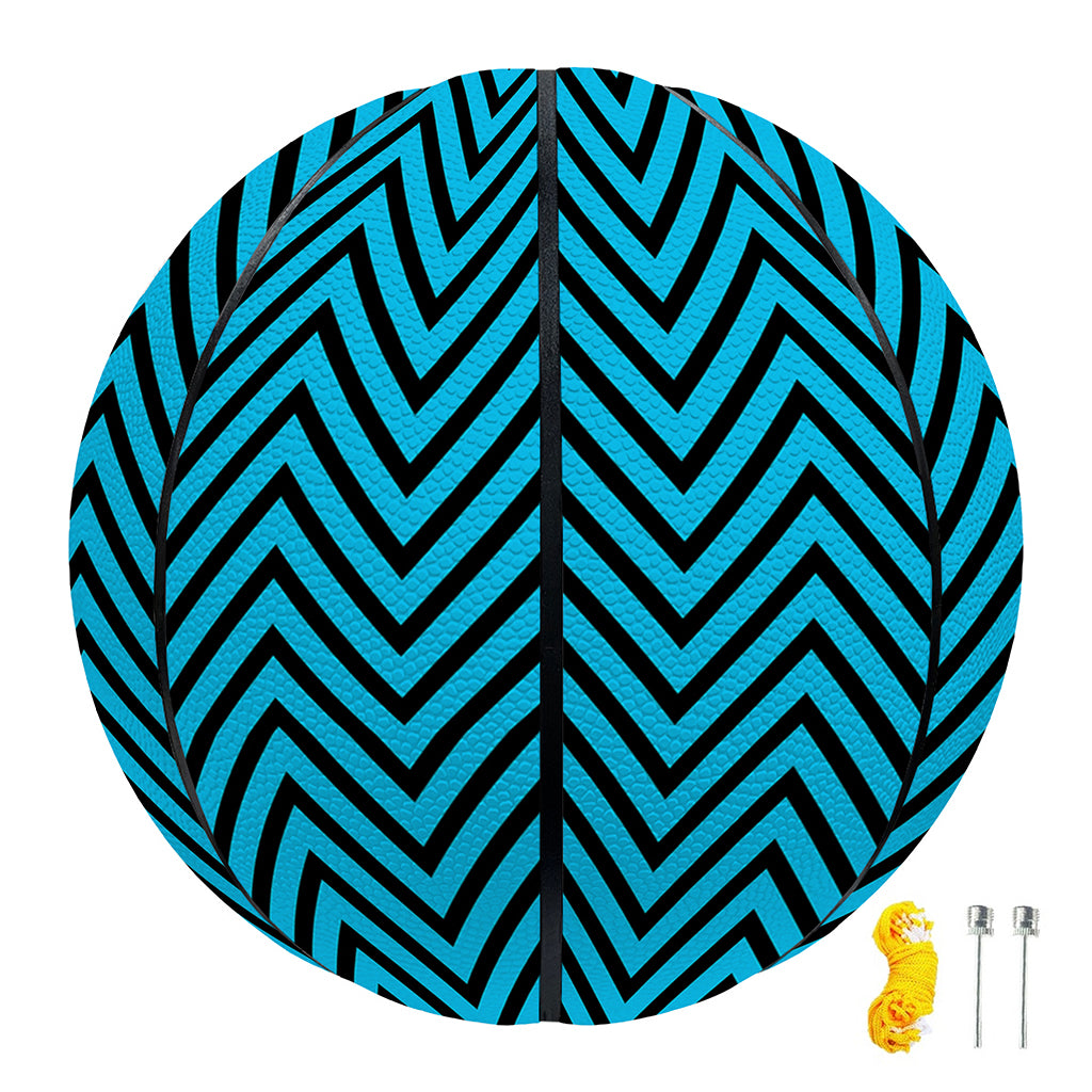 Black And Blue Chevron Pattern Print Basketball