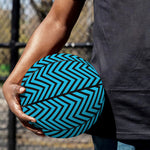 Black And Blue Chevron Pattern Print Basketball