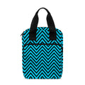 Black And Blue Chevron Pattern Print Bible Tote Bag