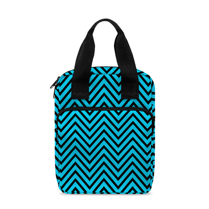 Black And Blue Chevron Pattern Print Bible Tote Bag