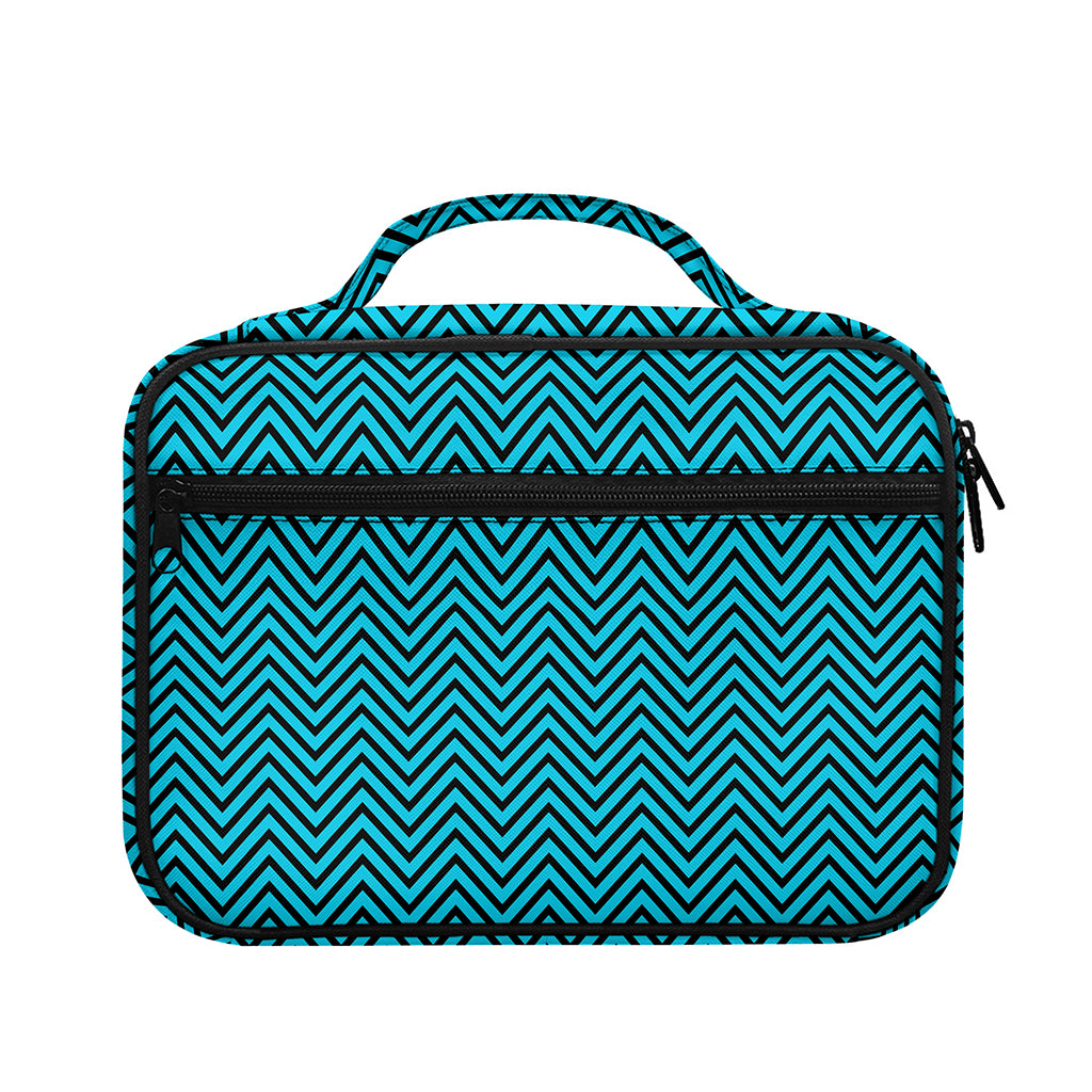 Black And Blue Chevron Pattern Print Briefcase Bible Bag