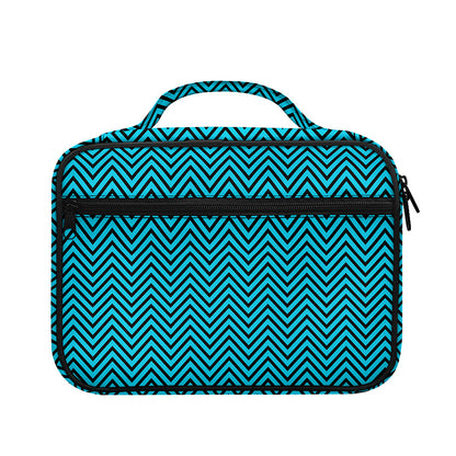 Black And Blue Chevron Pattern Print Briefcase Bible Bag