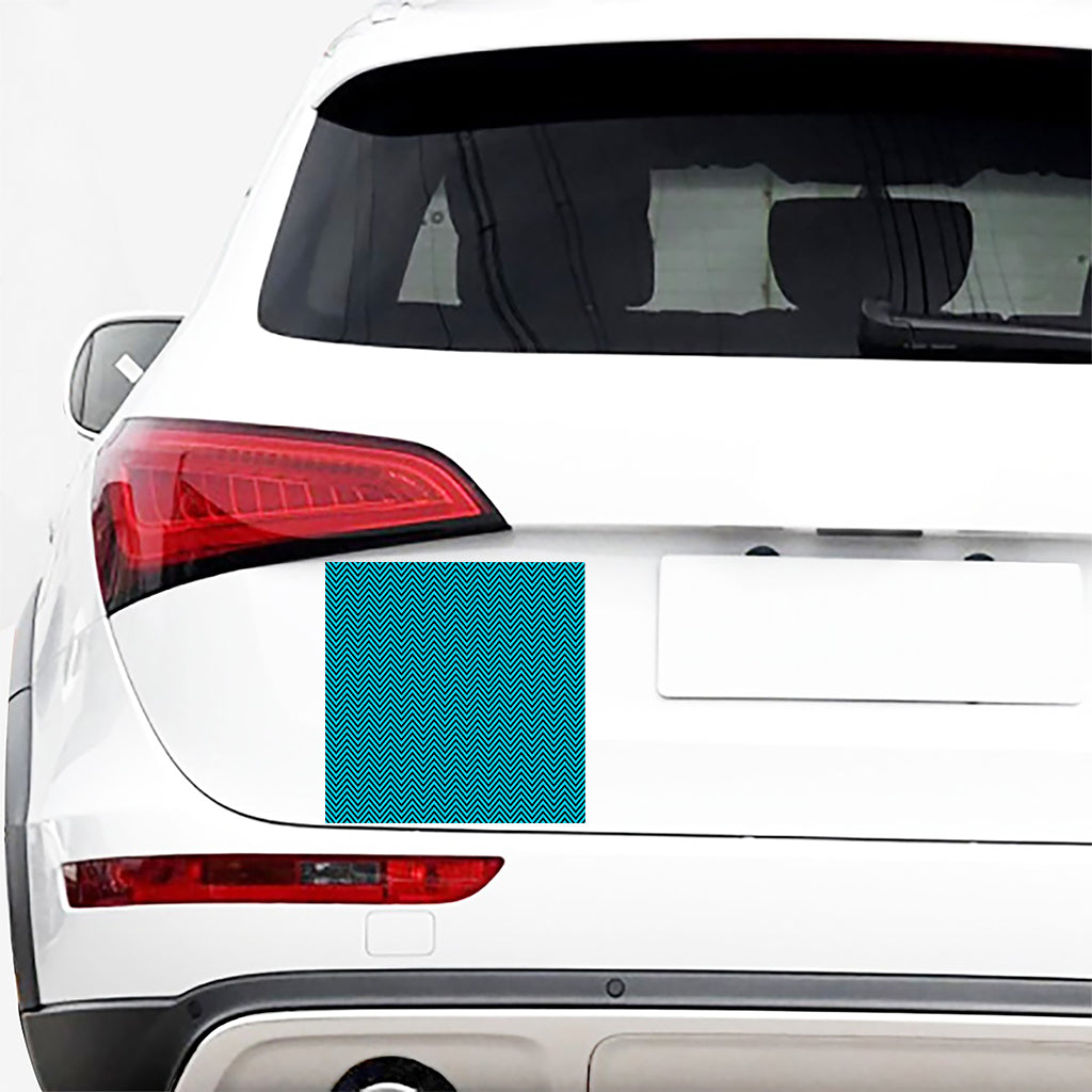Black And Blue Chevron Pattern Print Car Sticker