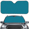 Black And Blue Chevron Pattern Print Car Windshield Sun Shade