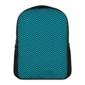 Black And Blue Chevron Pattern Print Casual Backpack