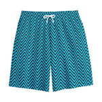 Black And Blue Chevron Pattern Print Cotton Shorts