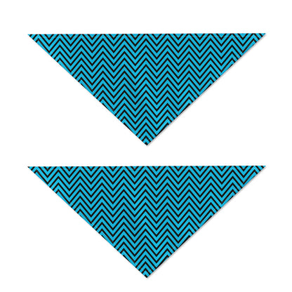 Black And Blue Chevron Pattern Print Dog Bandana