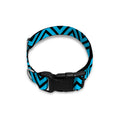 Black And Blue Chevron Pattern Print Dog Collar