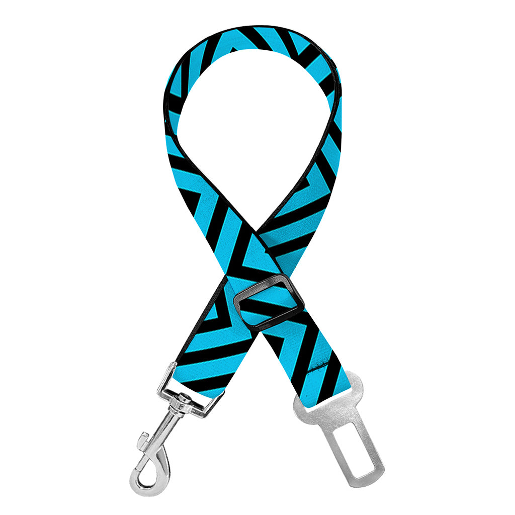 Black And Blue Chevron Pattern Print Dog Seat Belt
