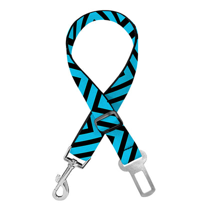 Black And Blue Chevron Pattern Print Dog Seat Belt