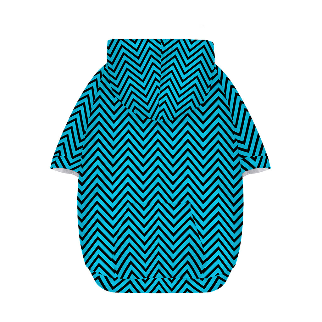 Black And Blue Chevron Pattern Print Dog Zip Up Hoodie