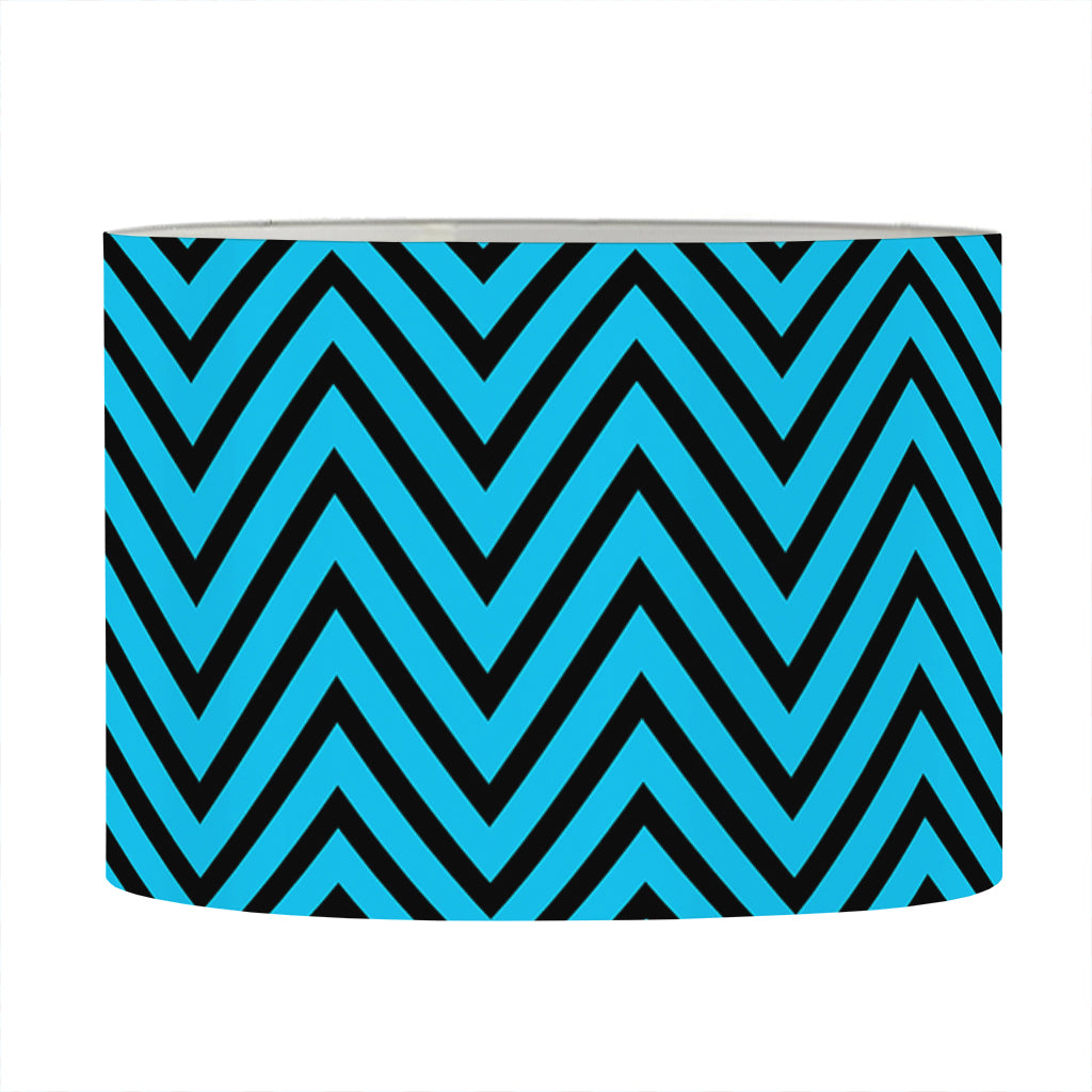 Black And Blue Chevron Pattern Print Drum Lamp Shade