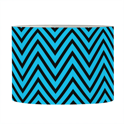 Black And Blue Chevron Pattern Print Drum Lamp Shade