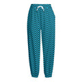 Black And Blue Chevron Pattern Print Fleece Lined Knit Pants