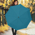 Black And Blue Chevron Pattern Print Foldable Umbrella