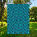 Black And Blue Chevron Pattern Print Garden Flag