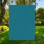 Black And Blue Chevron Pattern Print Garden Flag