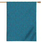 Black And Blue Chevron Pattern Print House Flag