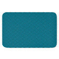 Black And Blue Chevron Pattern Print Indoor Door Mat