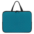 Black And Blue Chevron Pattern Print Laptop Sleeve With Handle