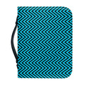 Black And Blue Chevron Pattern Print Leather Bible Cover