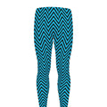 Black And Blue Chevron Pattern Print Men's Leggings