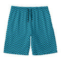 Black And Blue Chevron Pattern Print Men's Swim Trunks