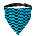 Black And Blue Chevron Pattern Print Over The Collar Dog Bandana