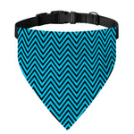 Black And Blue Chevron Pattern Print Over The Collar Dog Bandana