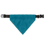 Black And Blue Chevron Pattern Print Over The Collar Dog Bandana