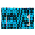 Black And Blue Chevron Pattern Print Placemat