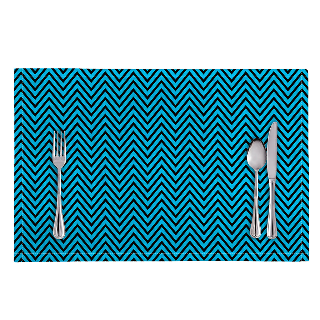 Black And Blue Chevron Pattern Print Placemat
