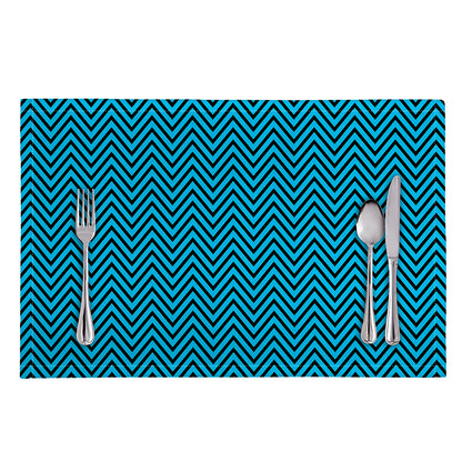 Black And Blue Chevron Pattern Print Placemat