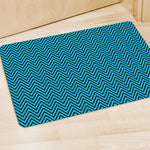 Black And Blue Chevron Pattern Print Polyester Doormat