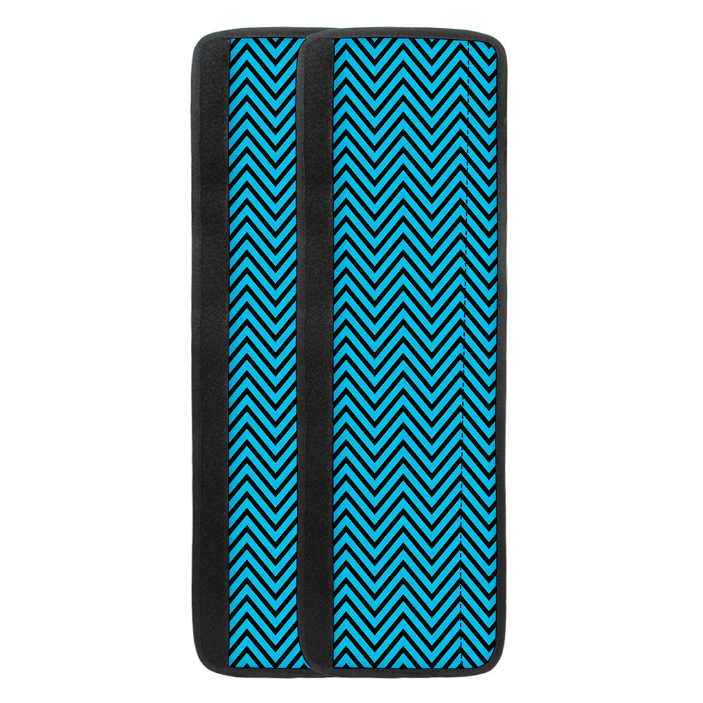 Black And Blue Chevron Pattern Print Refrigerator Handle Covers