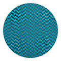 Black And Blue Chevron Pattern Print Round Blanket