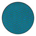 Black And Blue Chevron Pattern Print Round Floor Mat