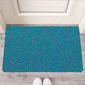 Black And Blue Chevron Pattern Print Rubber Doormat