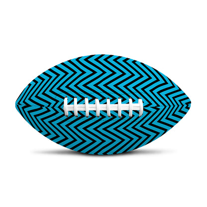 Black And Blue Chevron Pattern Print Rugby Ball