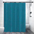 Black And Blue Chevron Pattern Print Shower Curtain