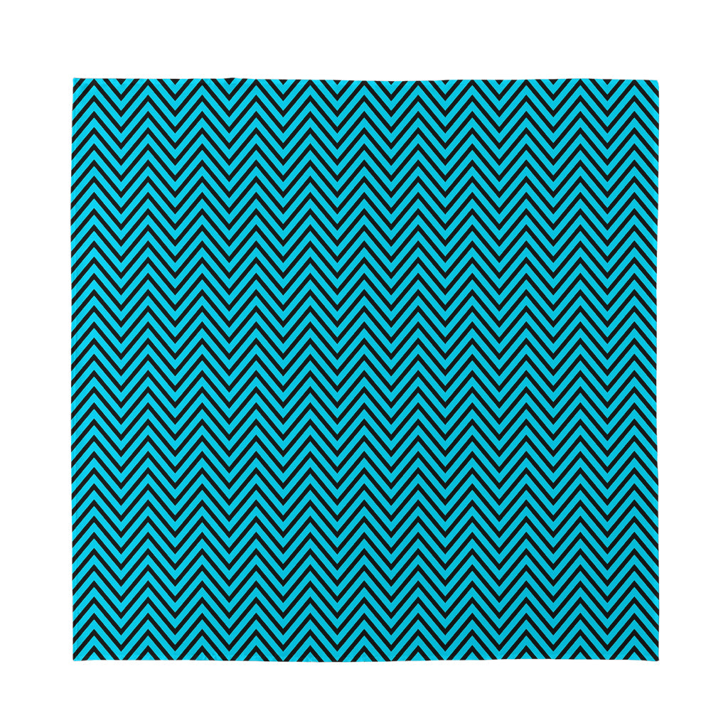 Black And Blue Chevron Pattern Print Silk Bandana