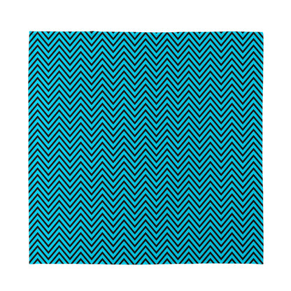 Black And Blue Chevron Pattern Print Silk Bandana