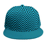 Black And Blue Chevron Pattern Print Snapback Cap