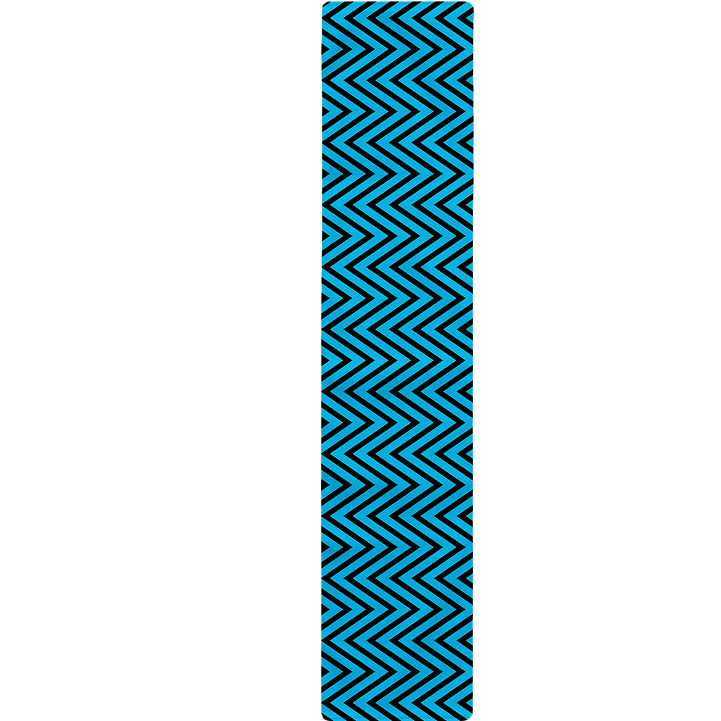 Black And Blue Chevron Pattern Print Table Runner