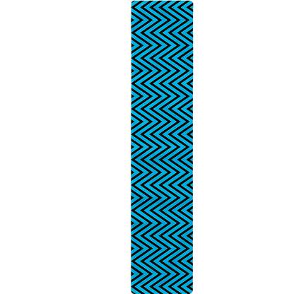 Black And Blue Chevron Pattern Print Table Runner