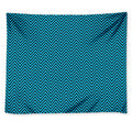 Black And Blue Chevron Pattern Print Tapestry