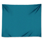 Black And Blue Chevron Pattern Print Tapestry