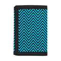 Black And Blue Chevron Pattern Print Trifold Wallet
