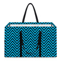 Black And Blue Chevron Pattern Print Utility Tote Bag