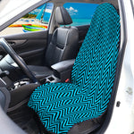 Black And Blue Chevron Pattern Print Waterproof Car Seat Cover